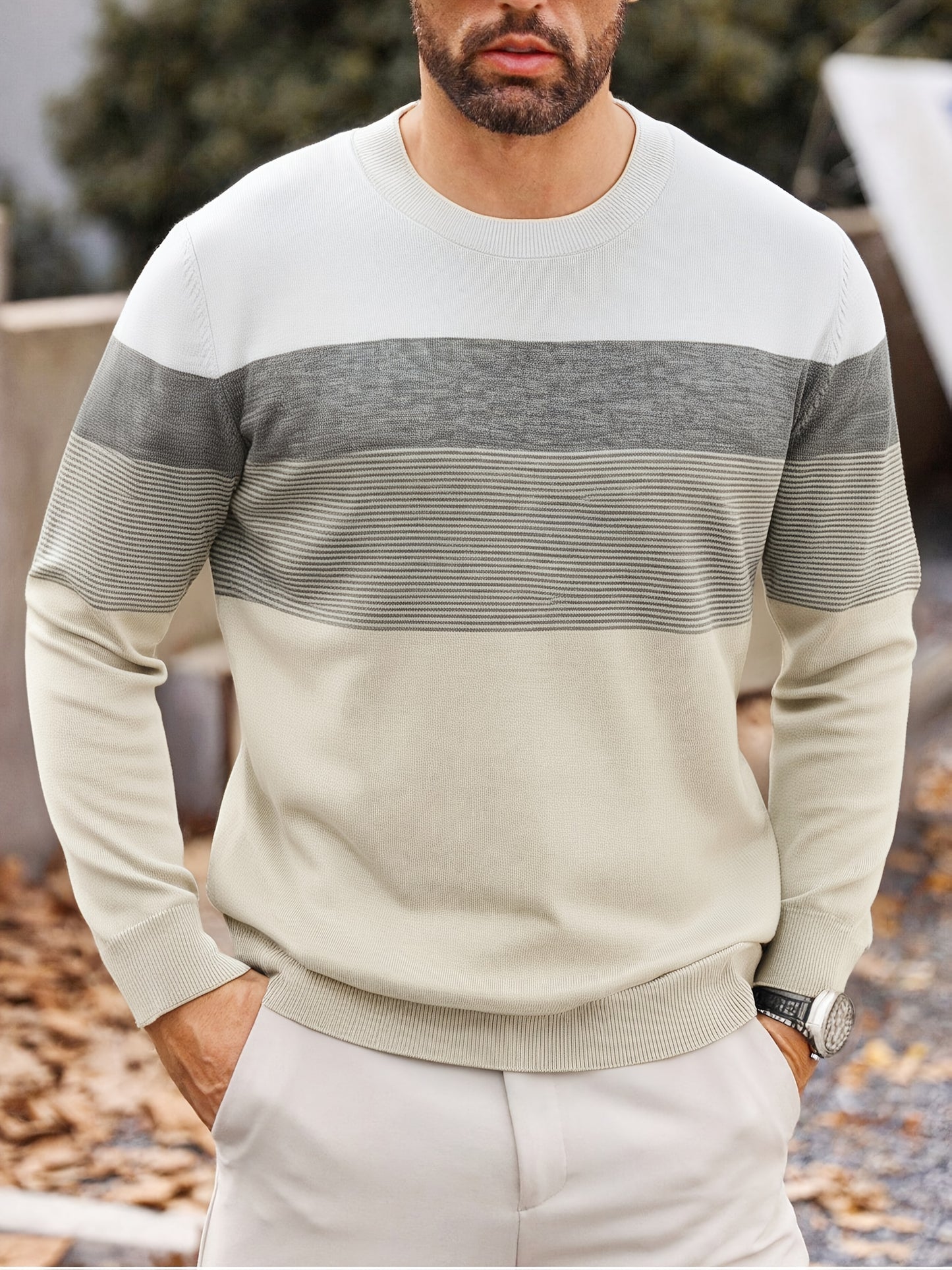 Enzo – Strickpullover mit Streifen-Design