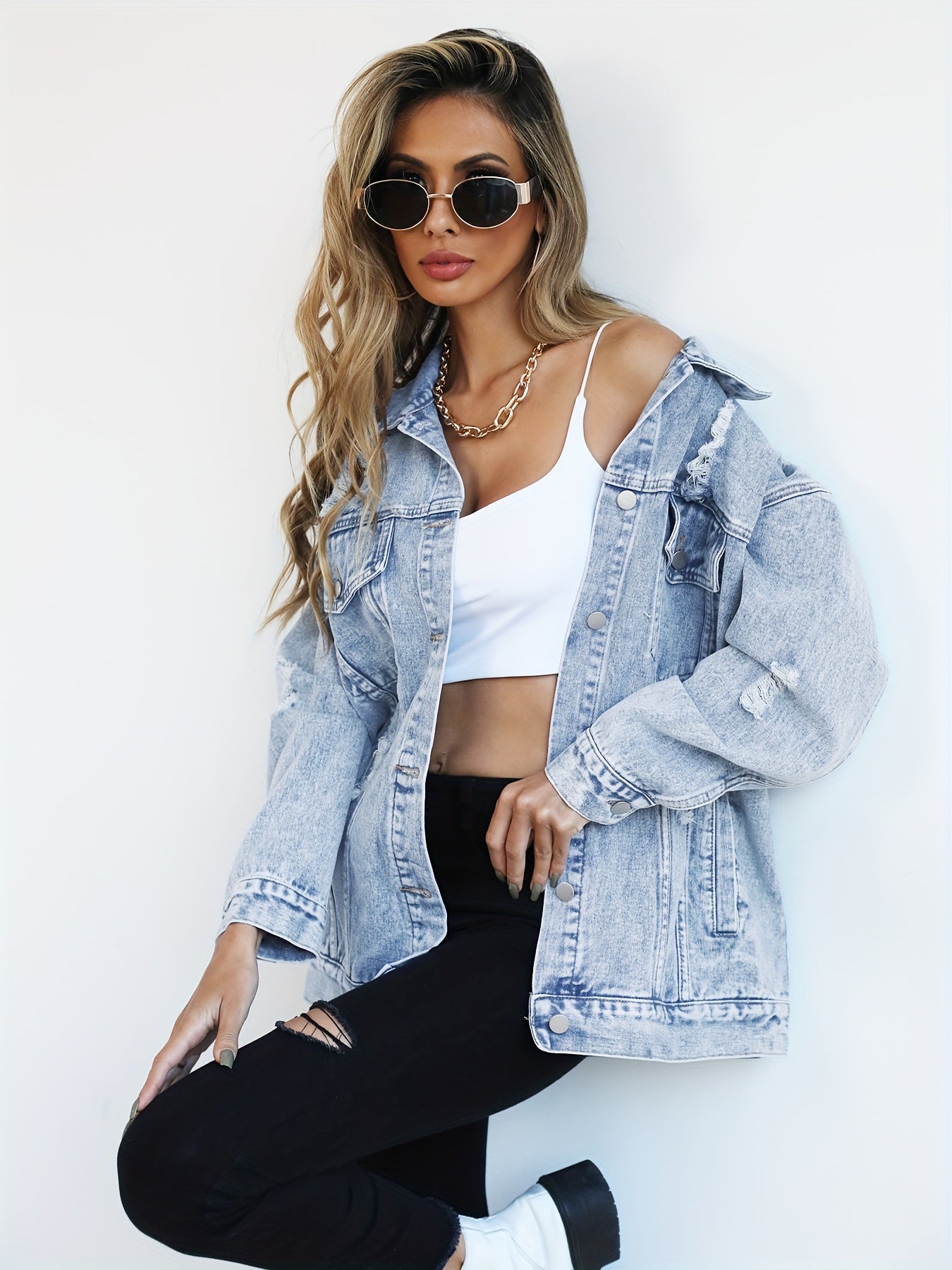 Maria – Oversize Denim Jacke