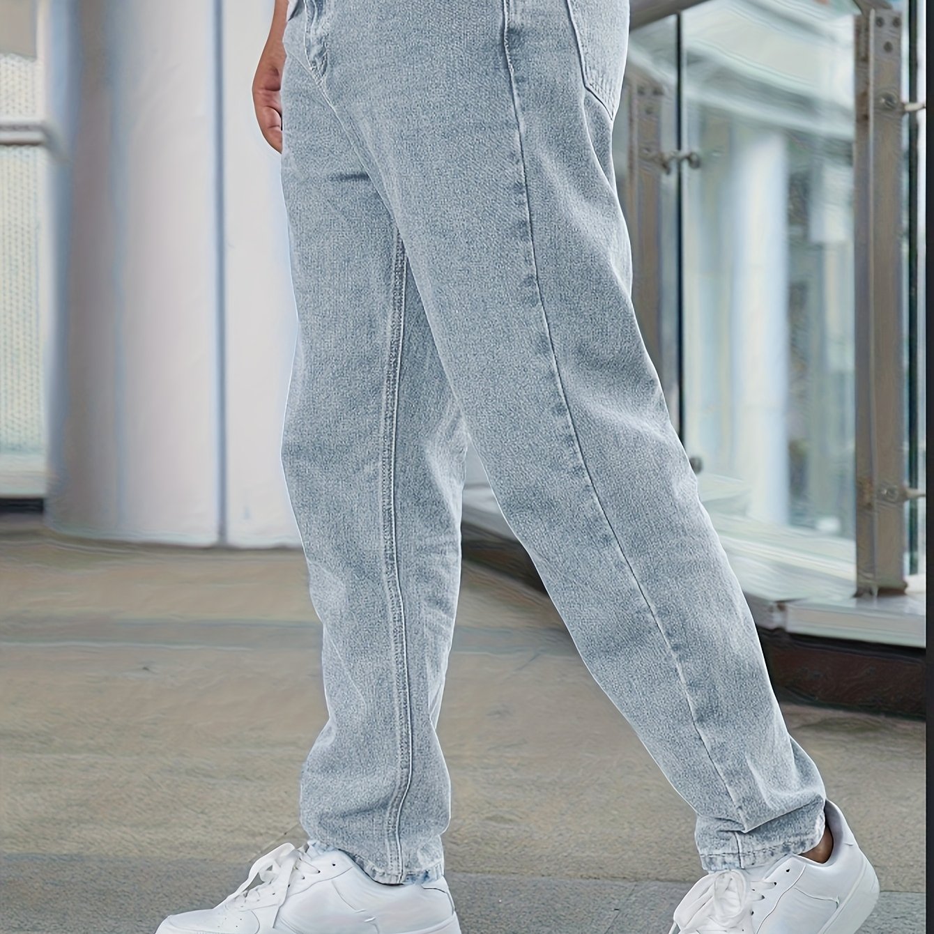 Elio – Klassische Straight Fit Jeans in Washed Blue