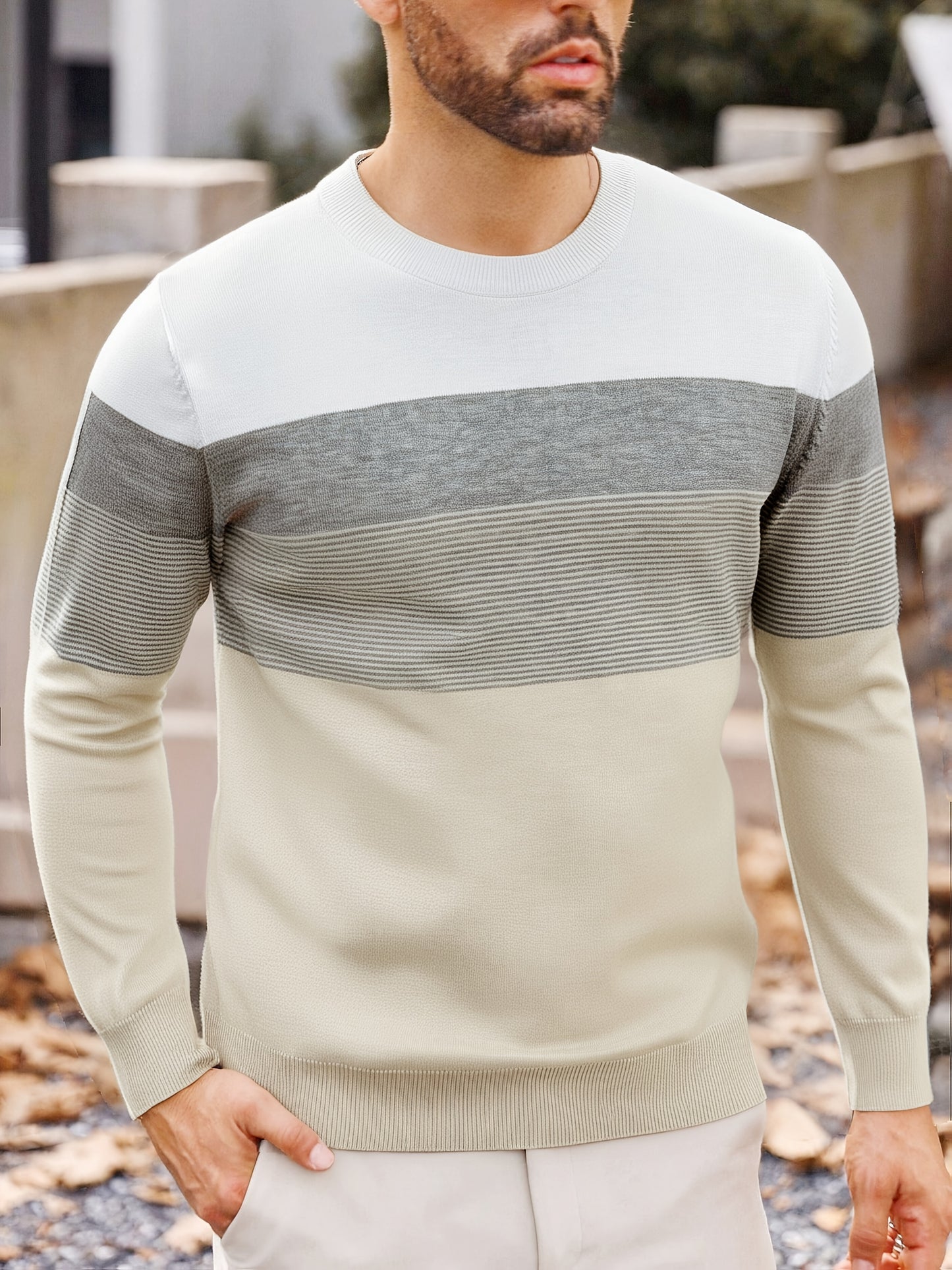 Enzo – Strickpullover mit Streifen-Design
