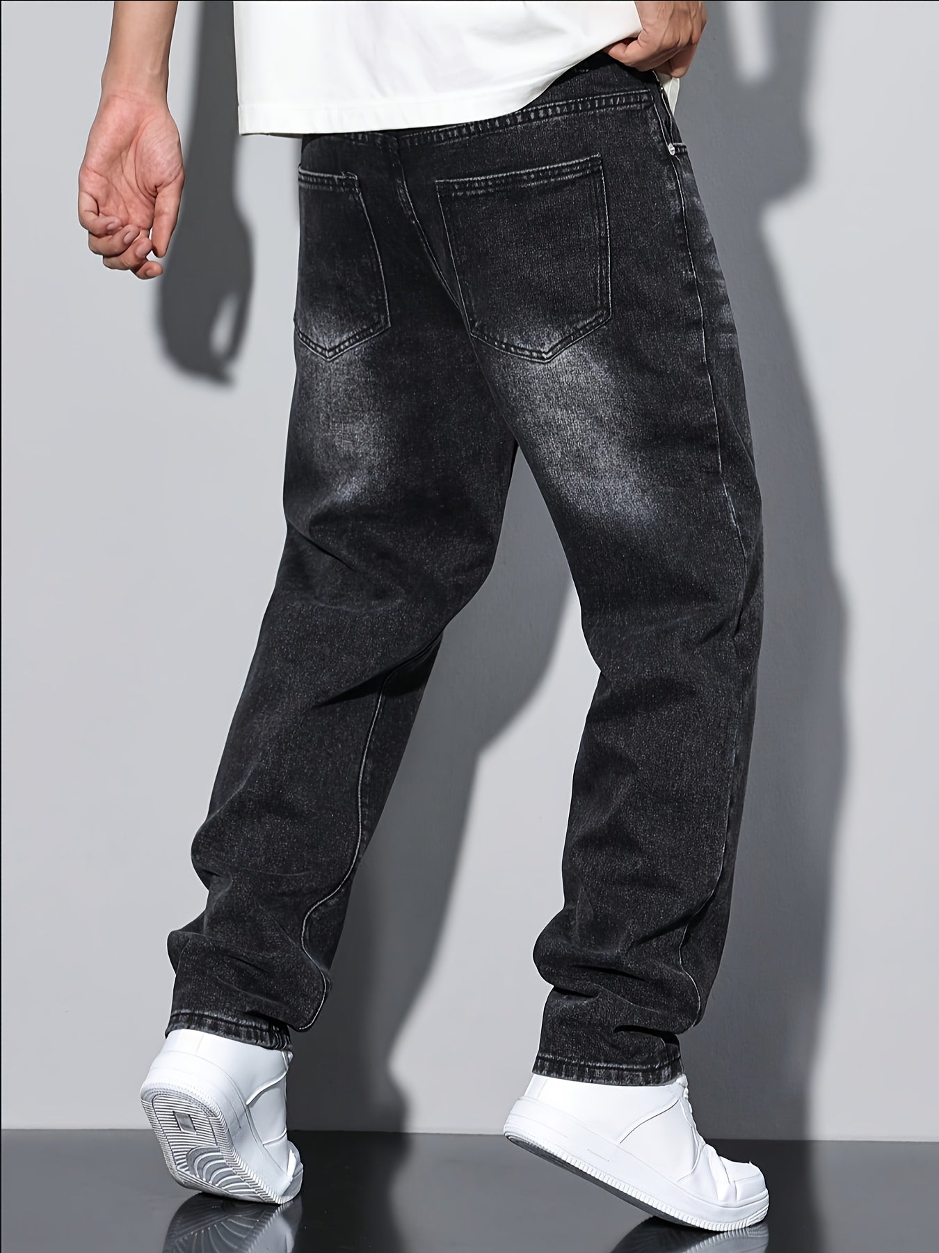 Nico – Gerade Schnitt Jeans in Stone Grey