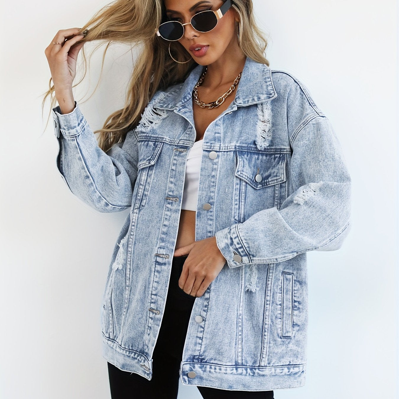 Maria – Oversize Denim Jacke