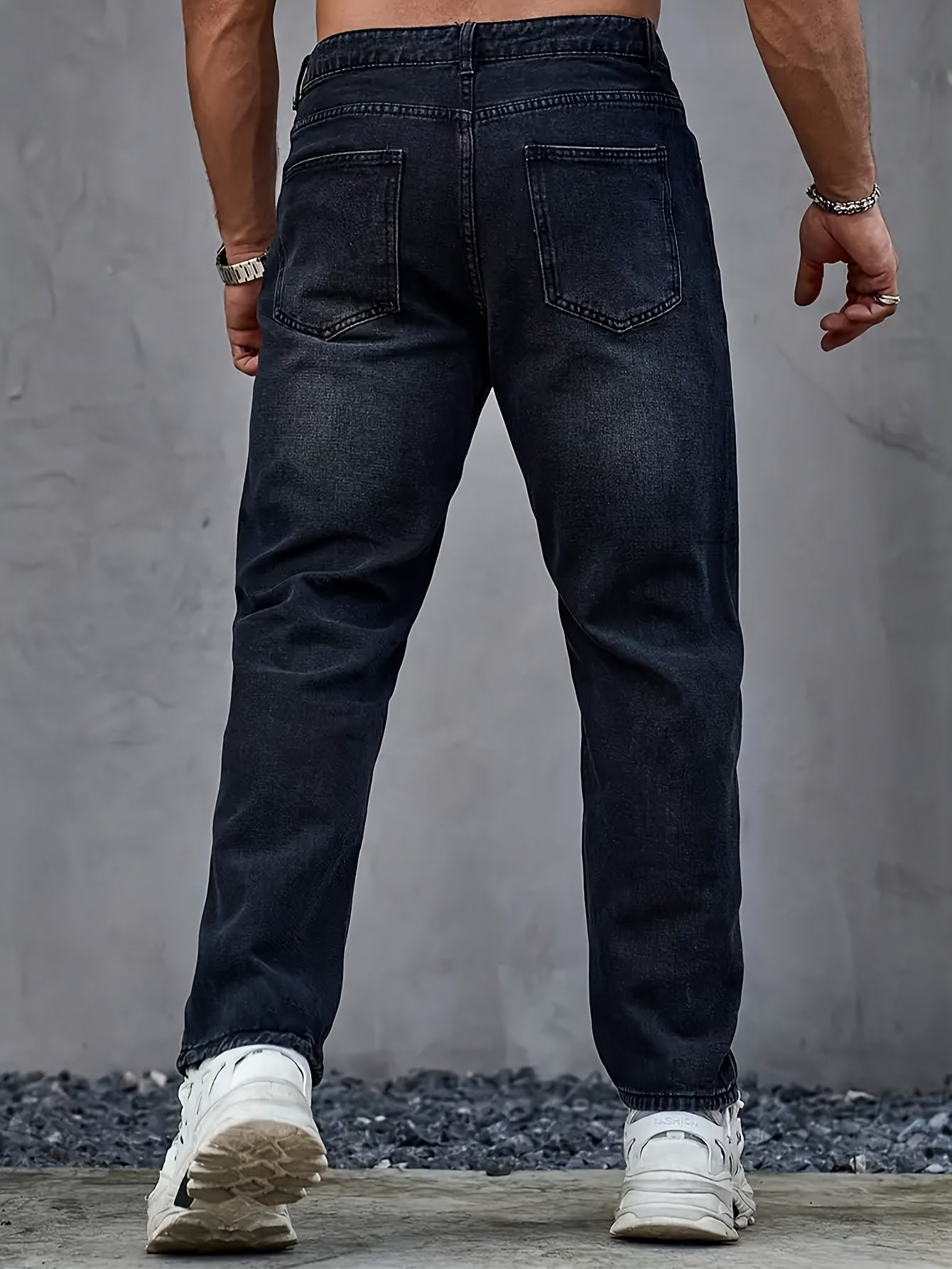 Nico – Gerade Schnitt Jeans in Stone Grey