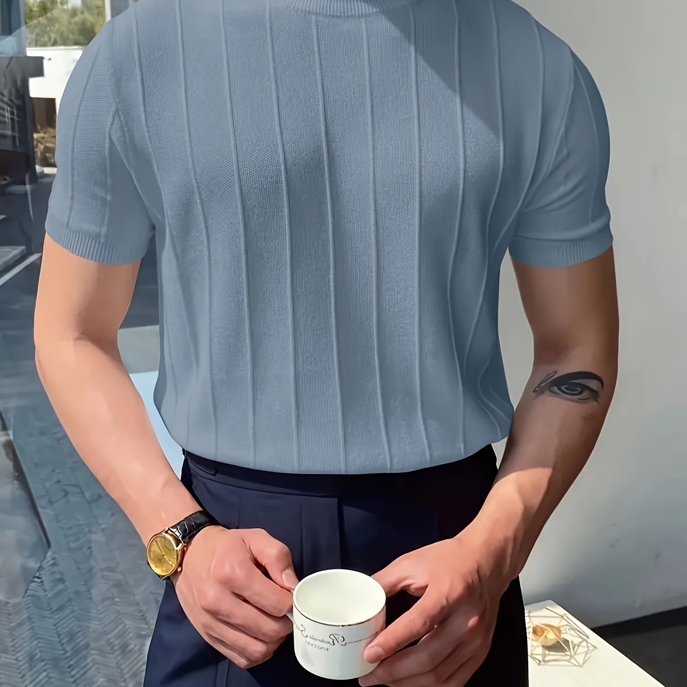 Nerio – Sommerpullover mit Rundhalsausschnitt in Olivgrün