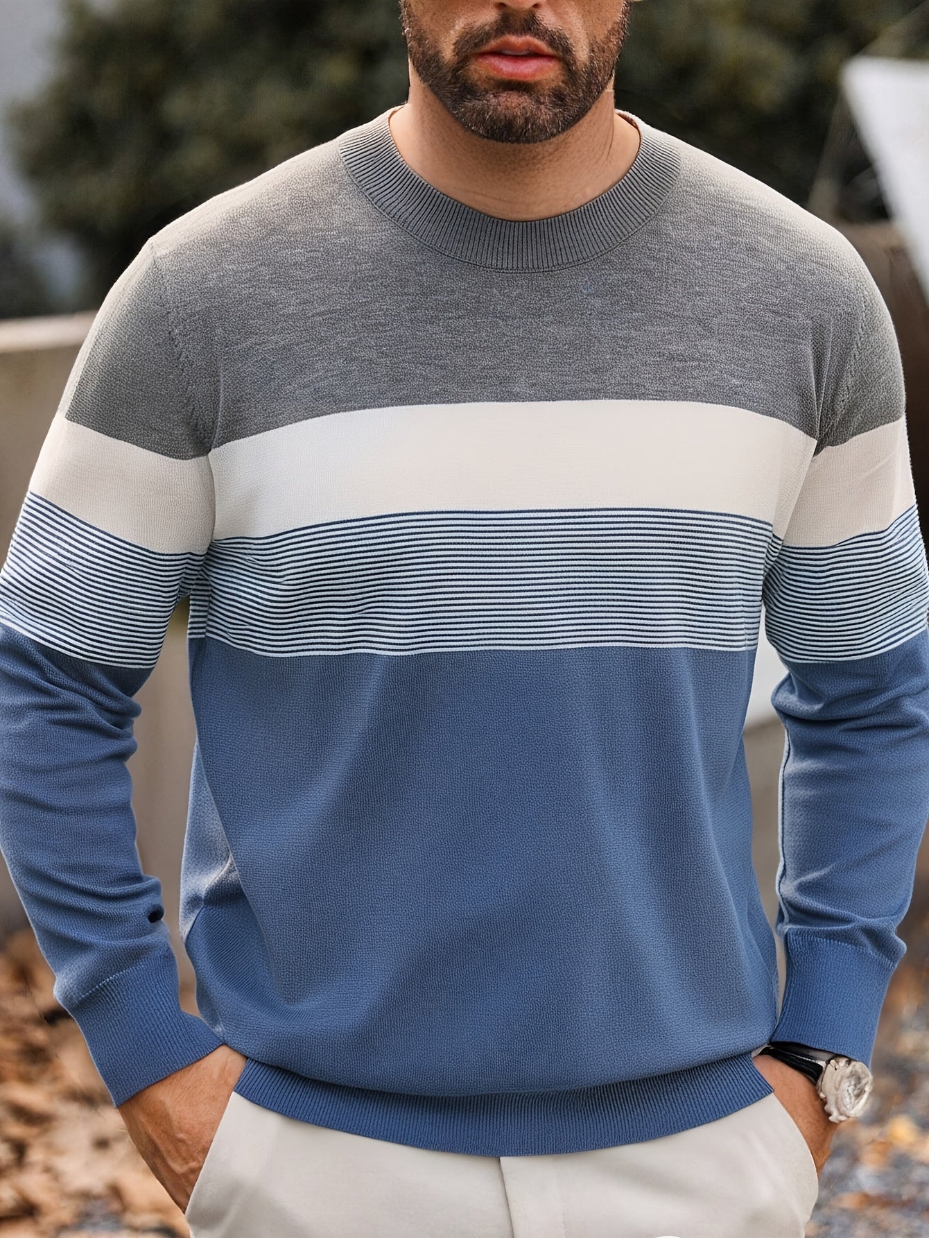 Enzo – Strickpullover mit Streifen-Design