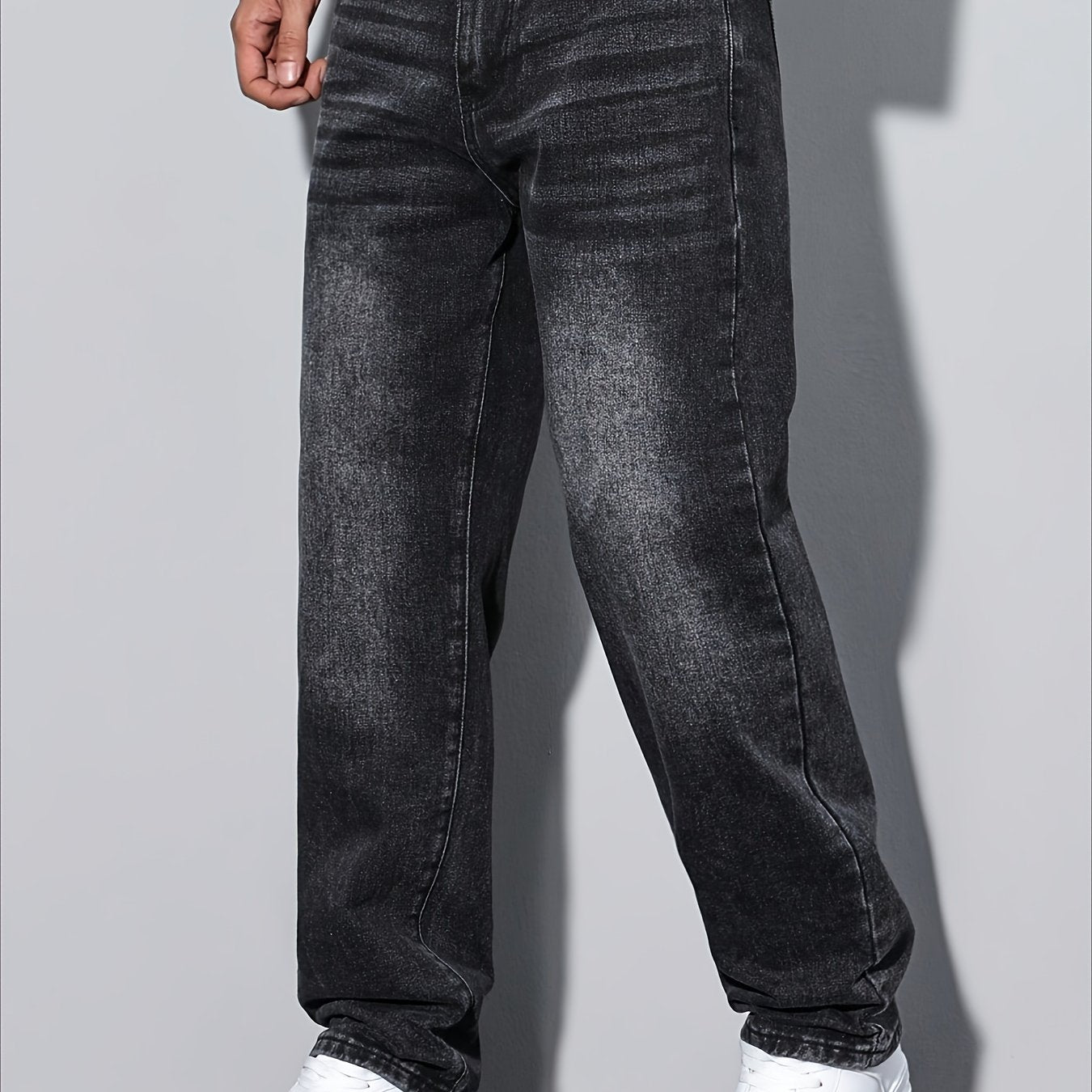 Nico – Gerade Schnitt Jeans in Stone Grey
