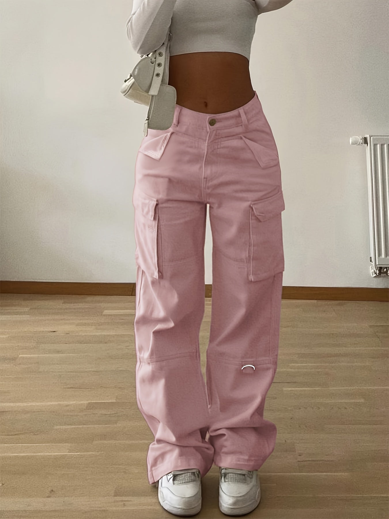 Rania – Cargo Hose in Rosa mit Funktionstaschen