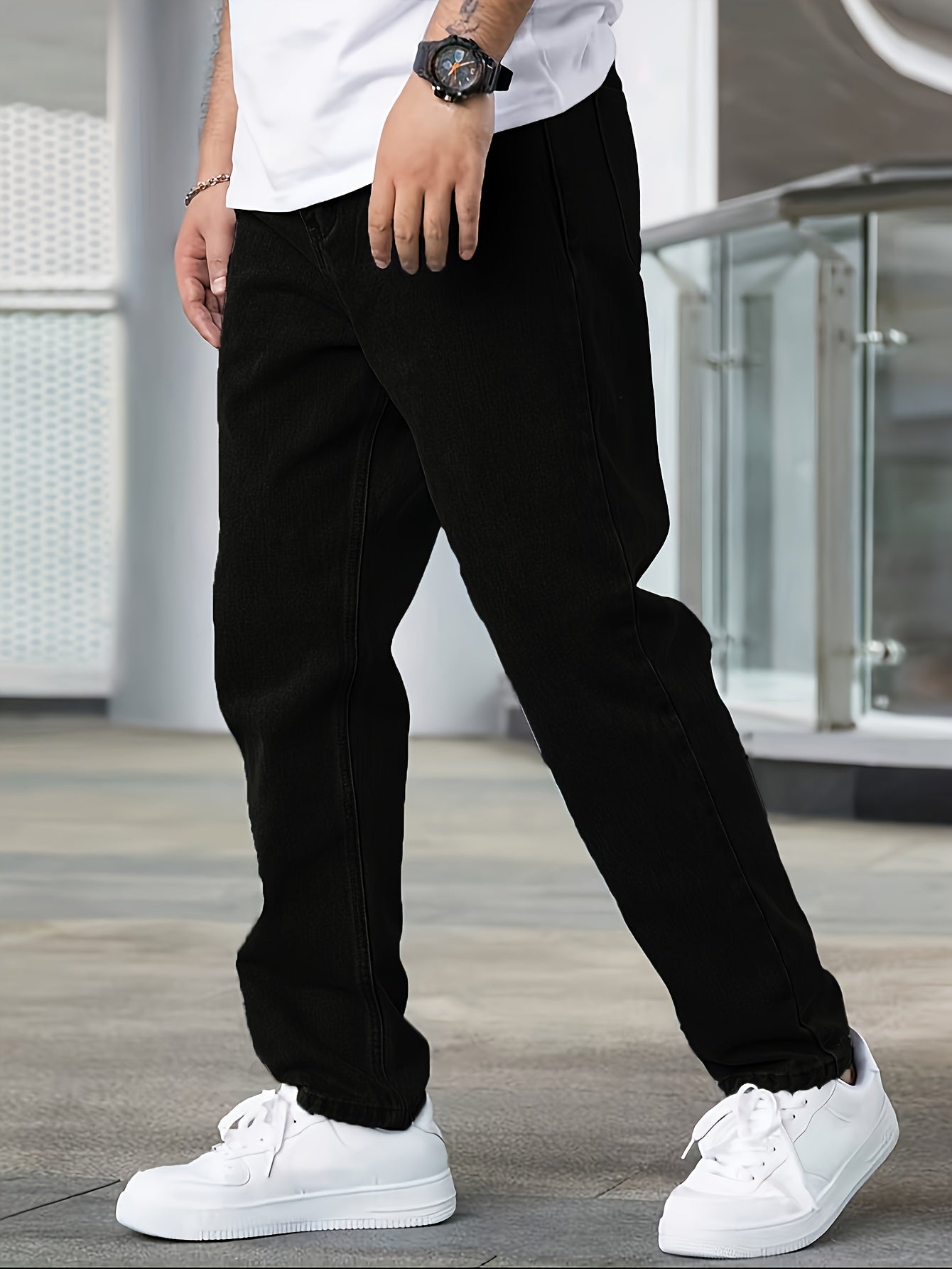 Elio – Klassische Straight Fit Jeans in Washed Blue
