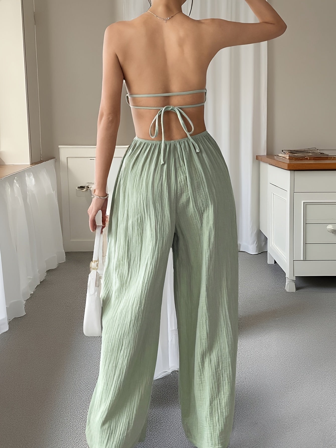 Celia – Trägerloser Jumpsuit in Unifarben