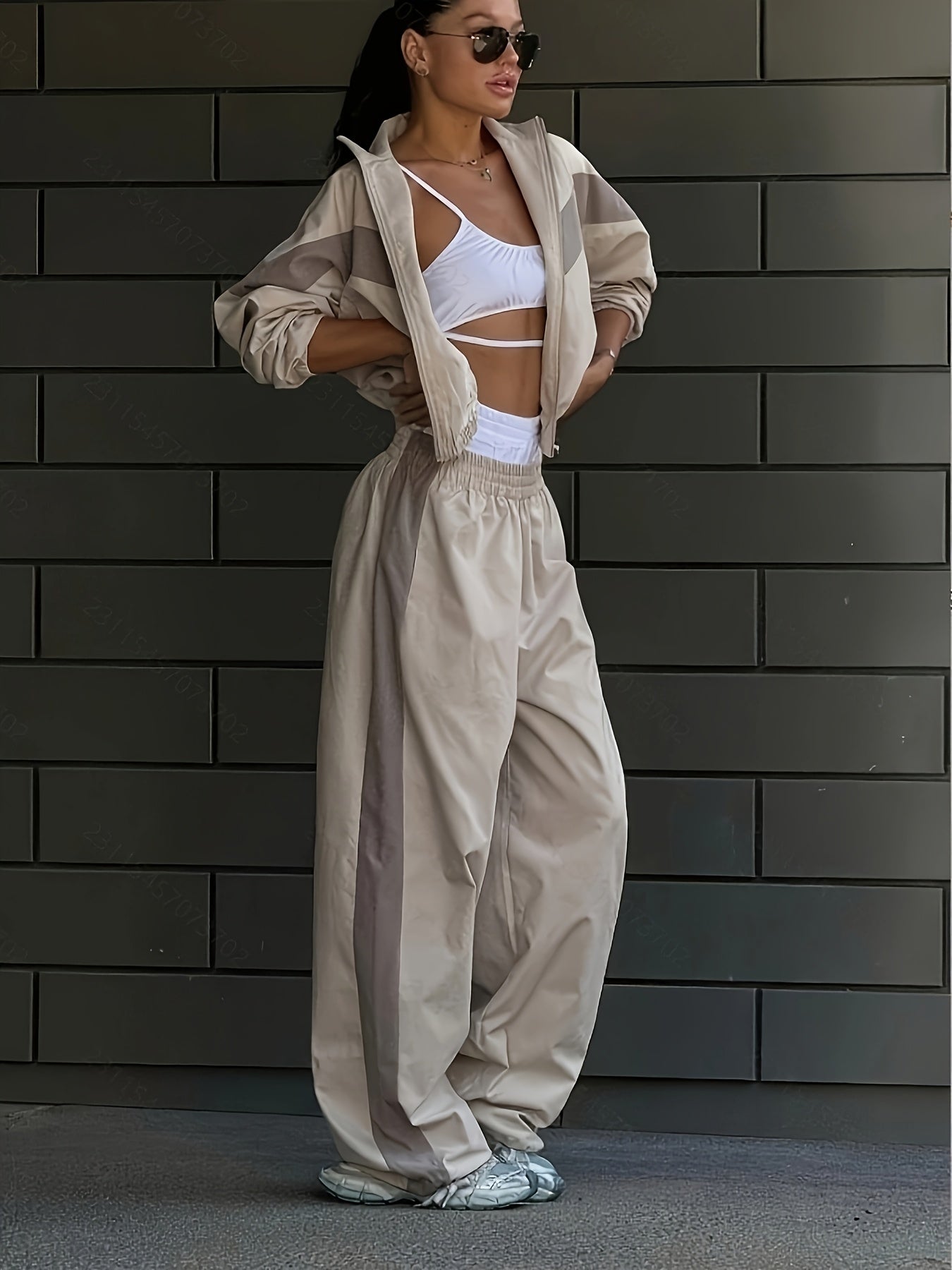 Liora – Farbkontrast Set mit Top & Hose