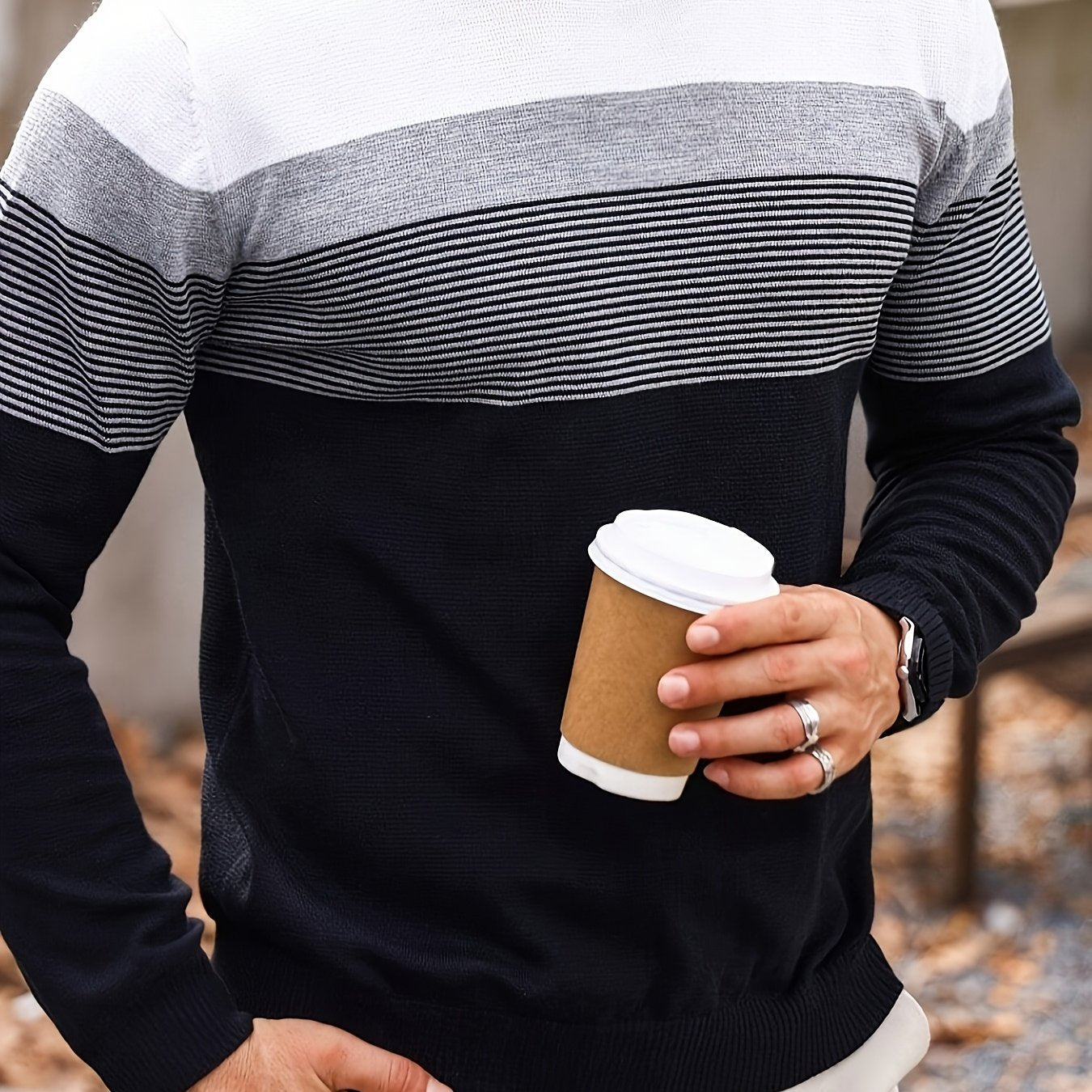 Enzo – Strickpullover mit Streifen-Design