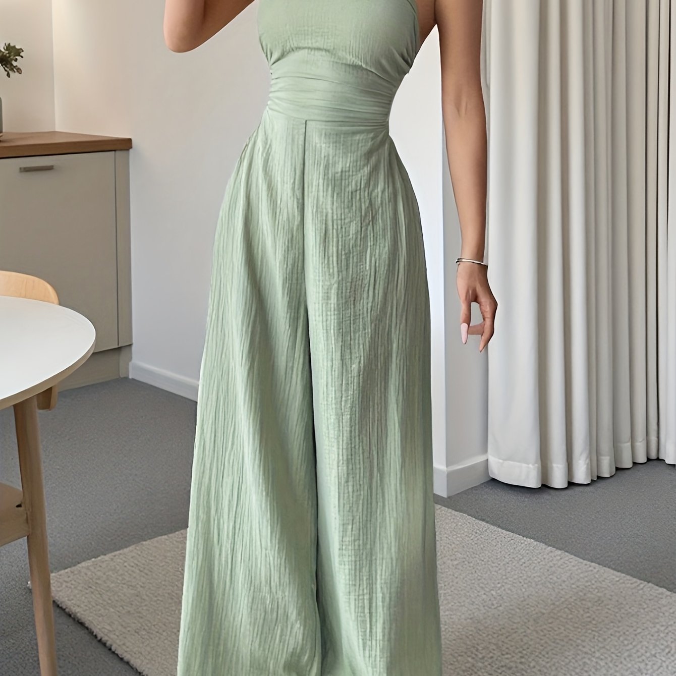 Celia – Trägerloser Jumpsuit in Unifarben