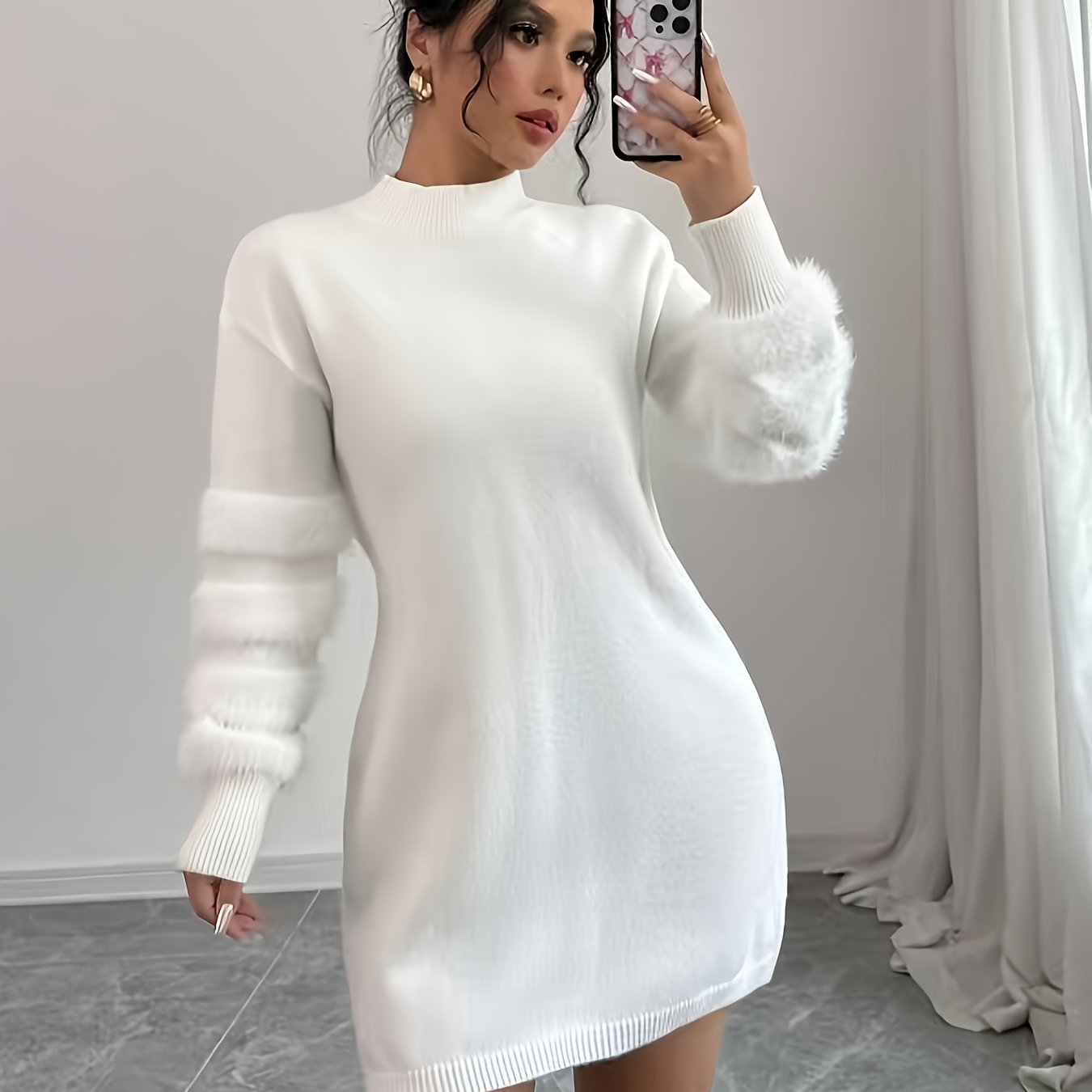 Aurora – Hochhals Bodycon Midikleid