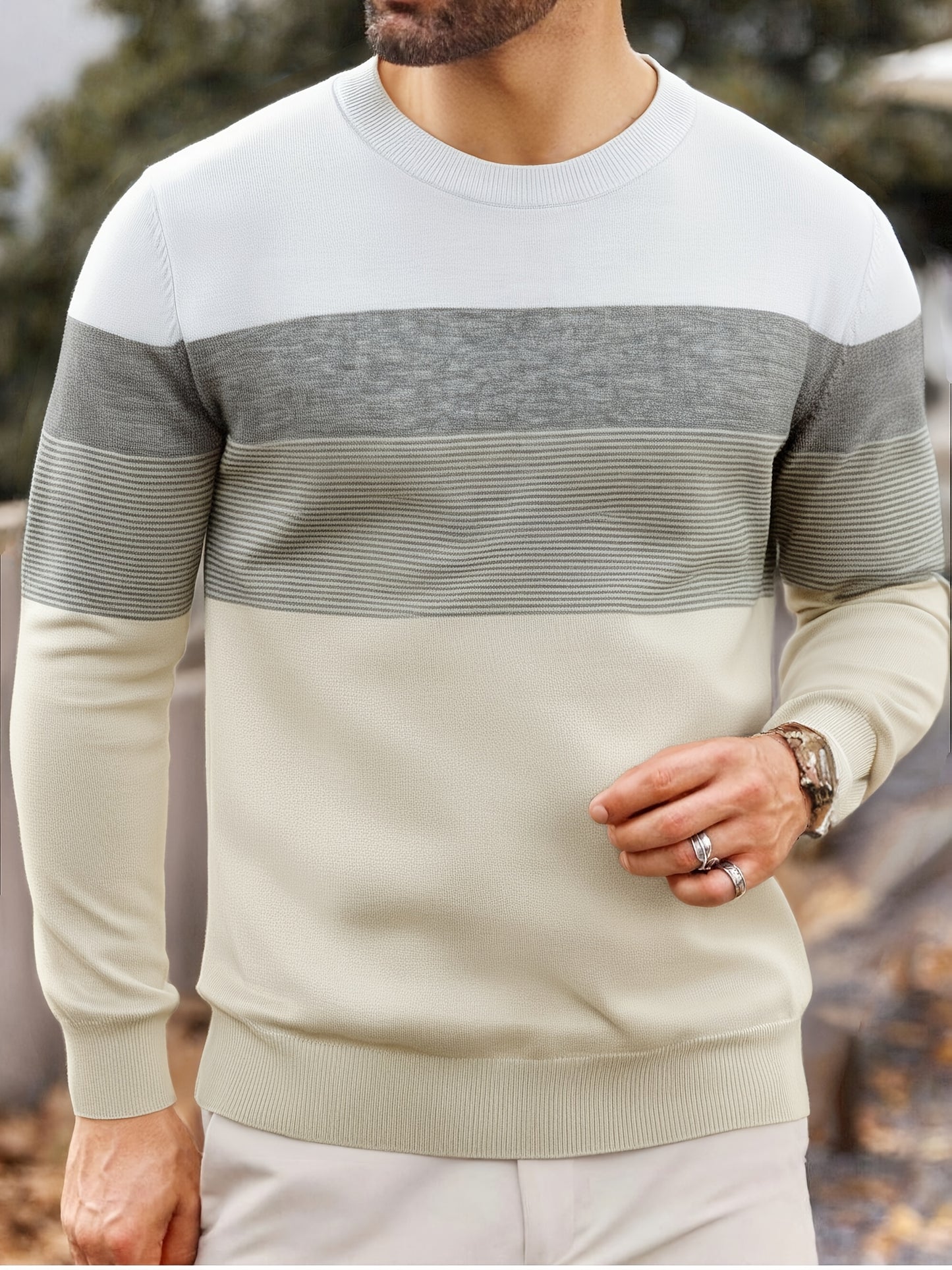 Enzo – Strickpullover mit Streifen-Design