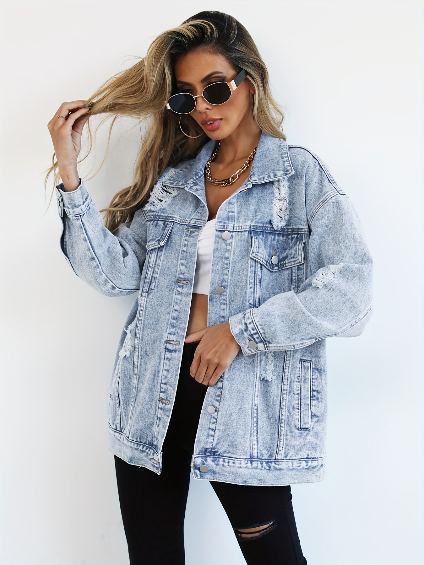 Maria – Oversize Denim Jacke