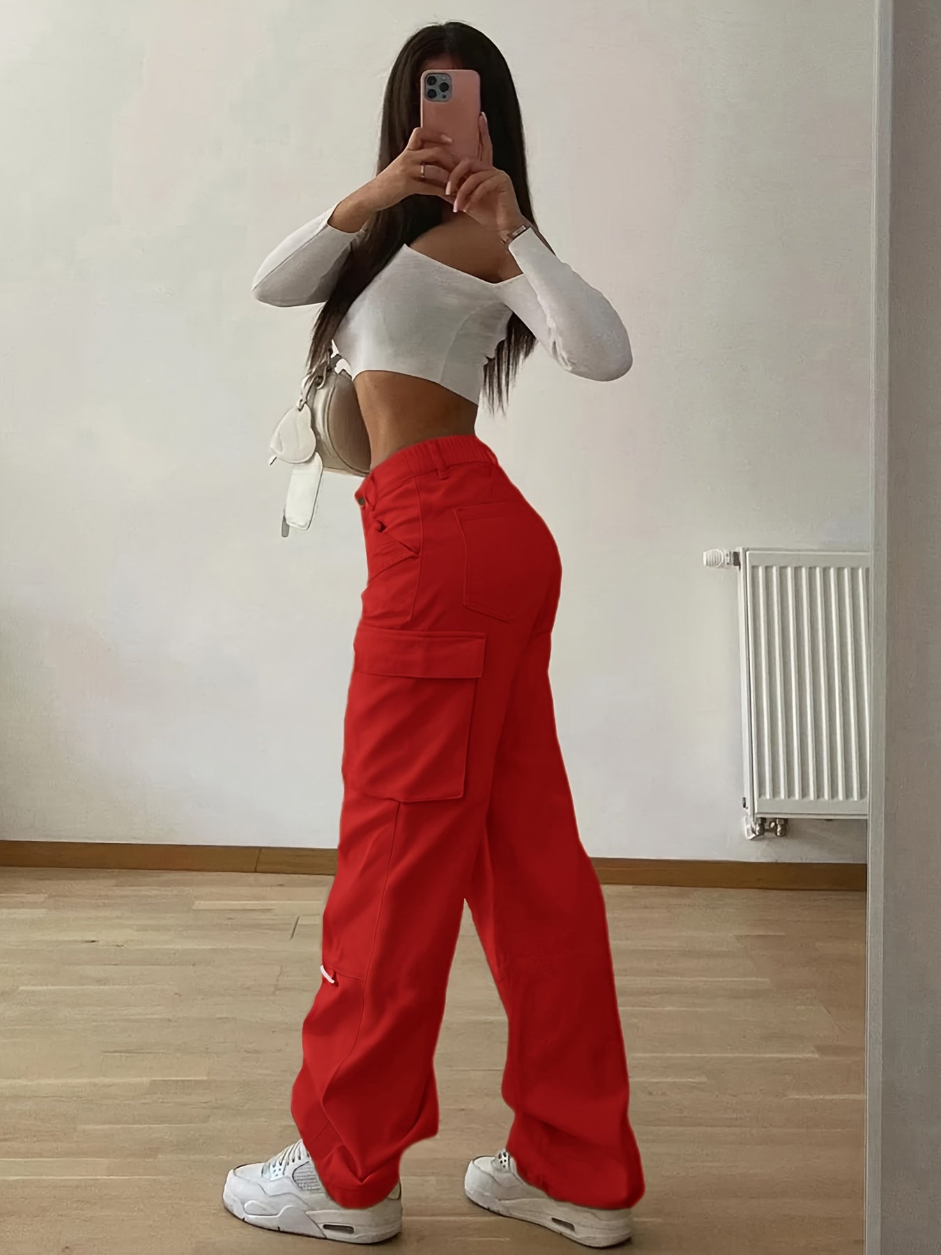 Rania – Cargo Hose in Rosa mit Funktionstaschen