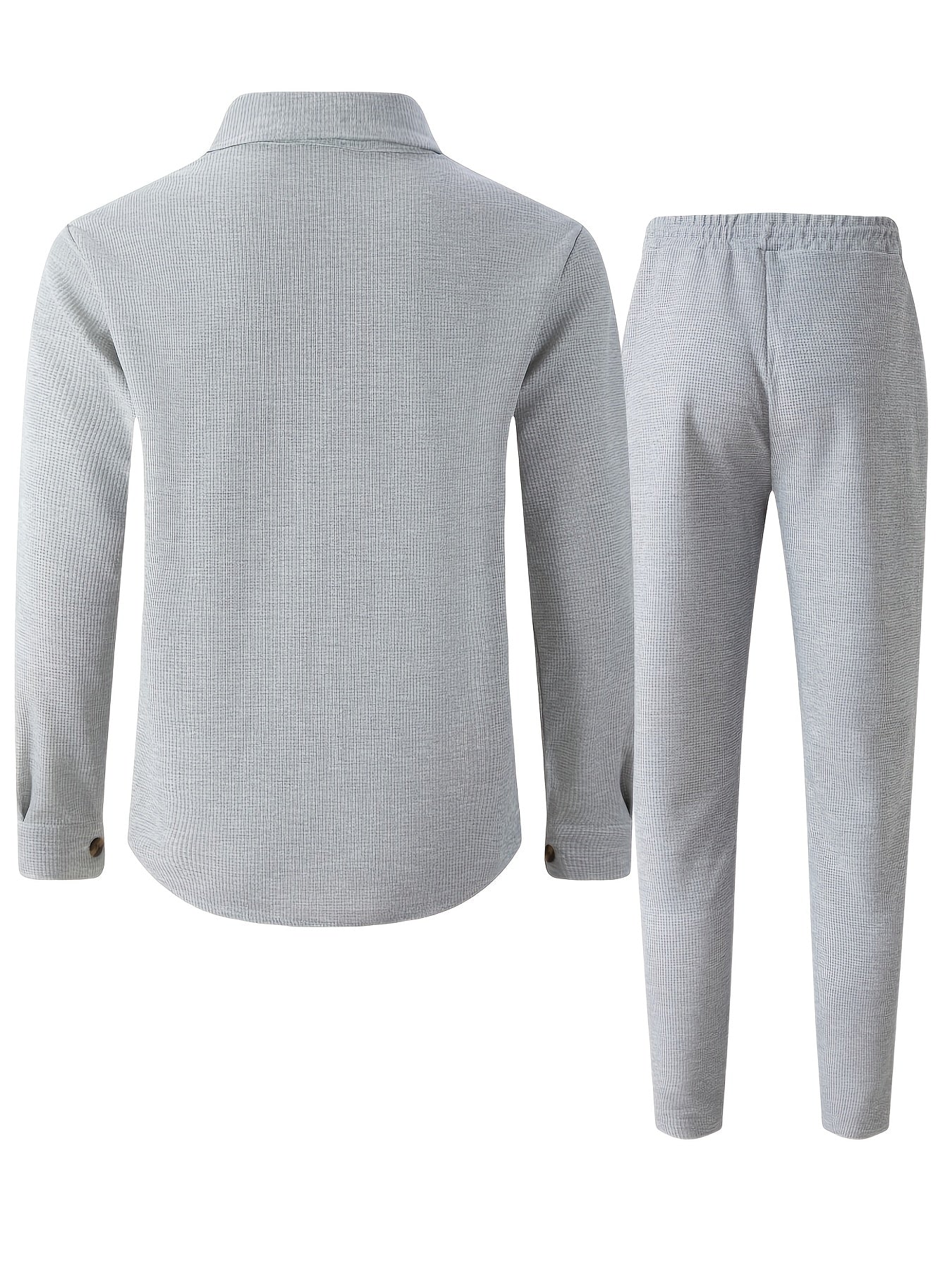 Milan – Casual Waffelstrick Set mit Hemd & Hose