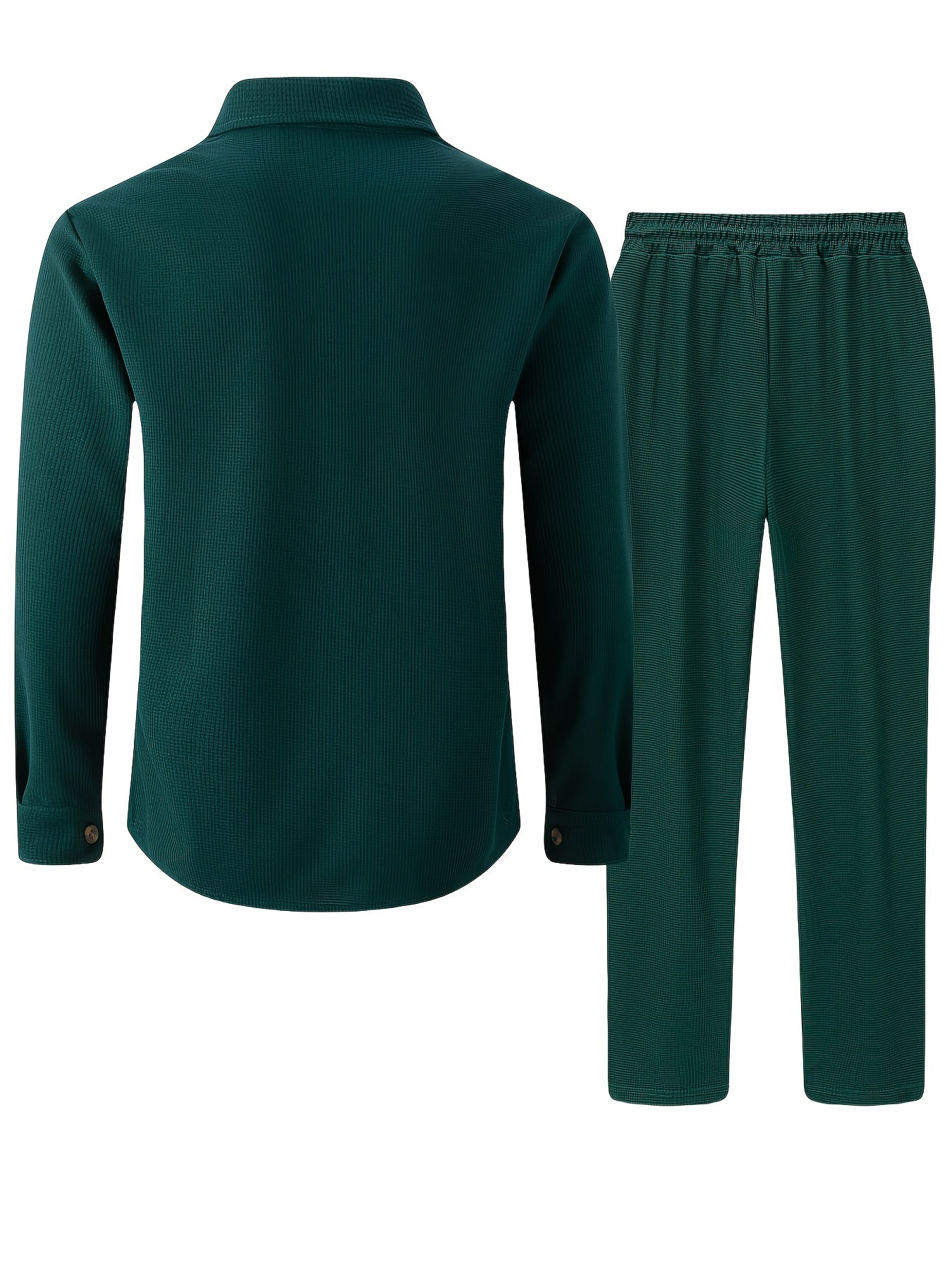 Milan – Casual Waffelstrick Set mit Hemd & Hose