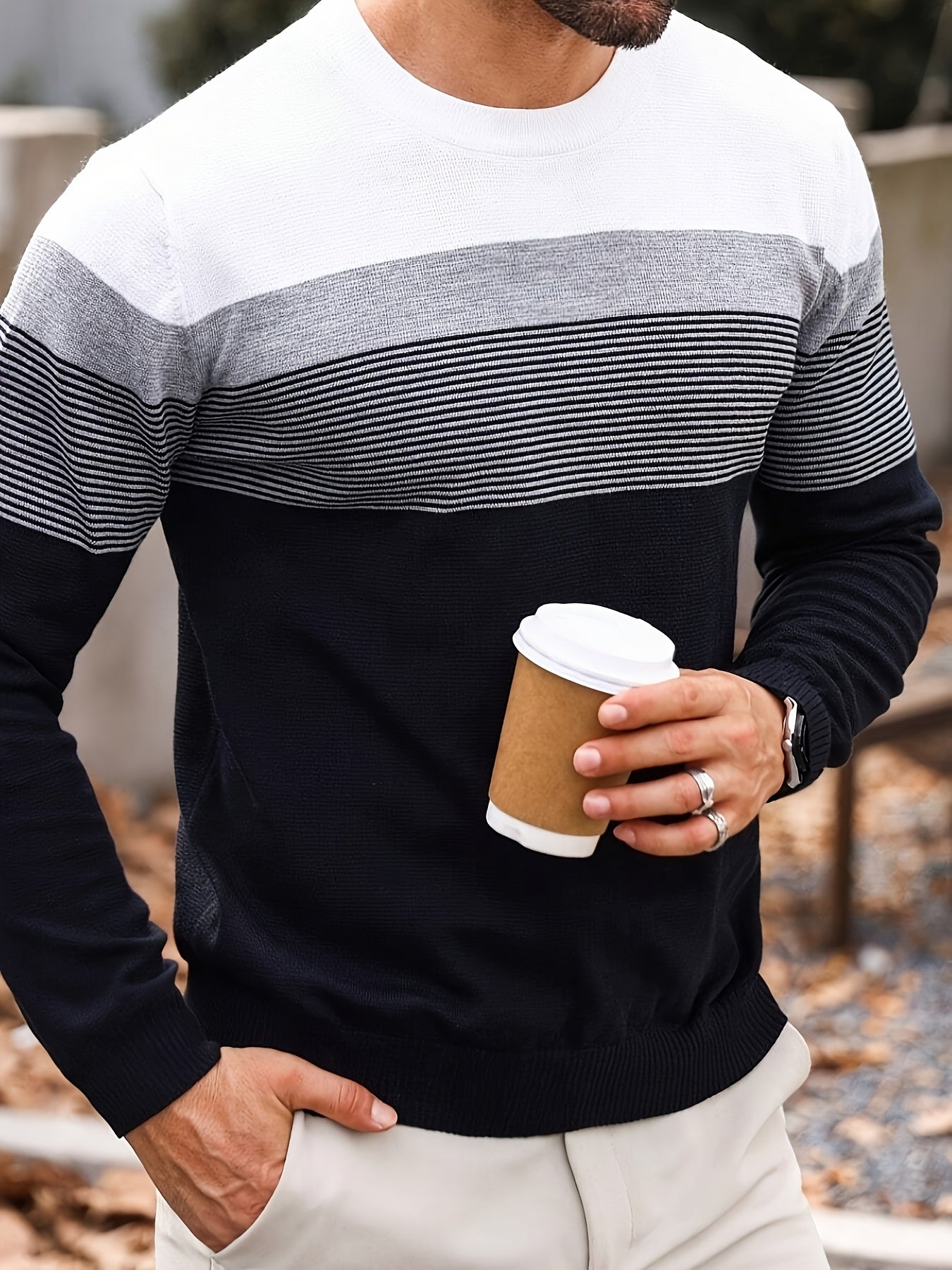 Enzo – Strickpullover mit Streifen-Design