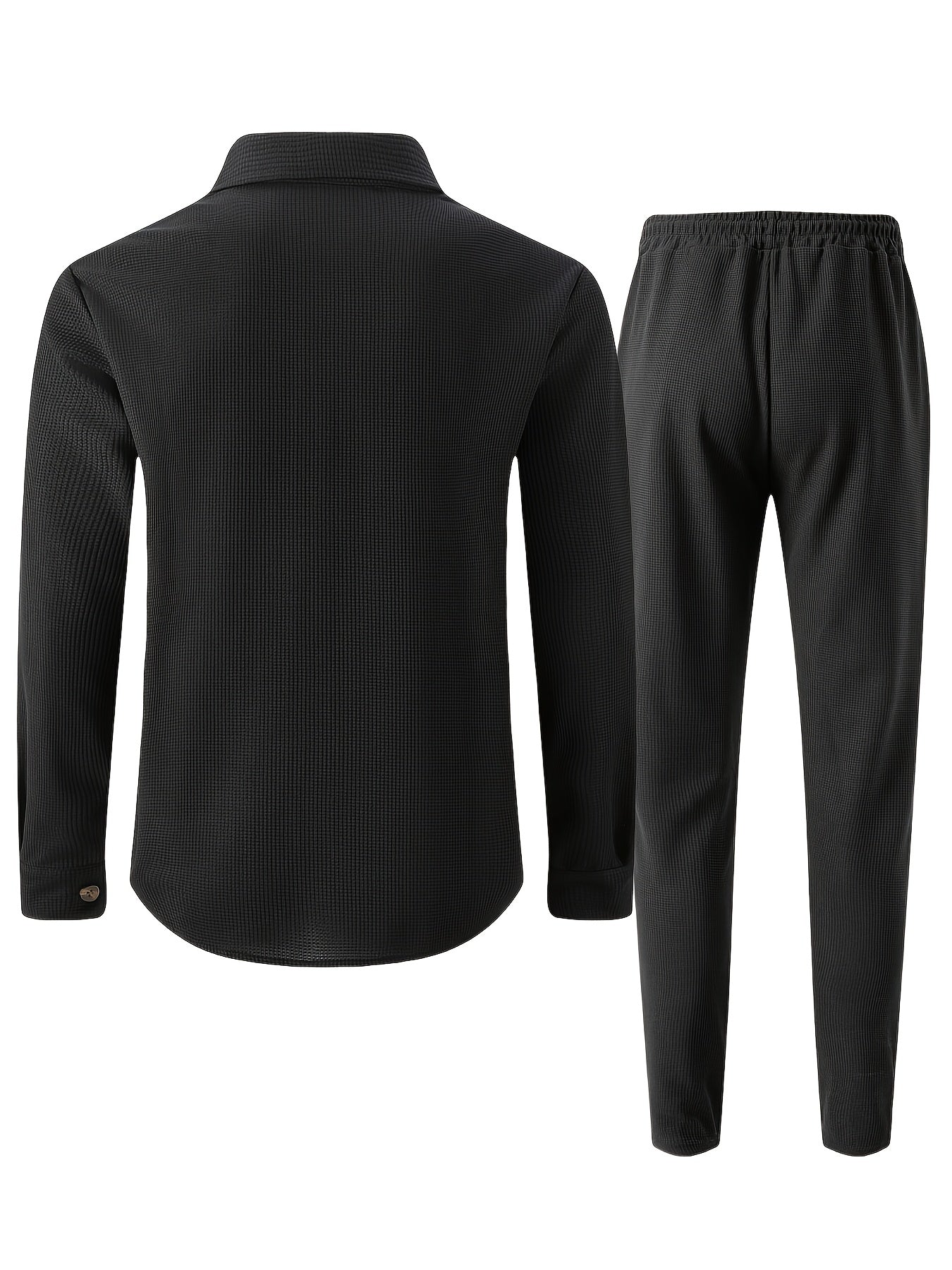 Milan – Casual Waffelstrick Set mit Hemd & Hose