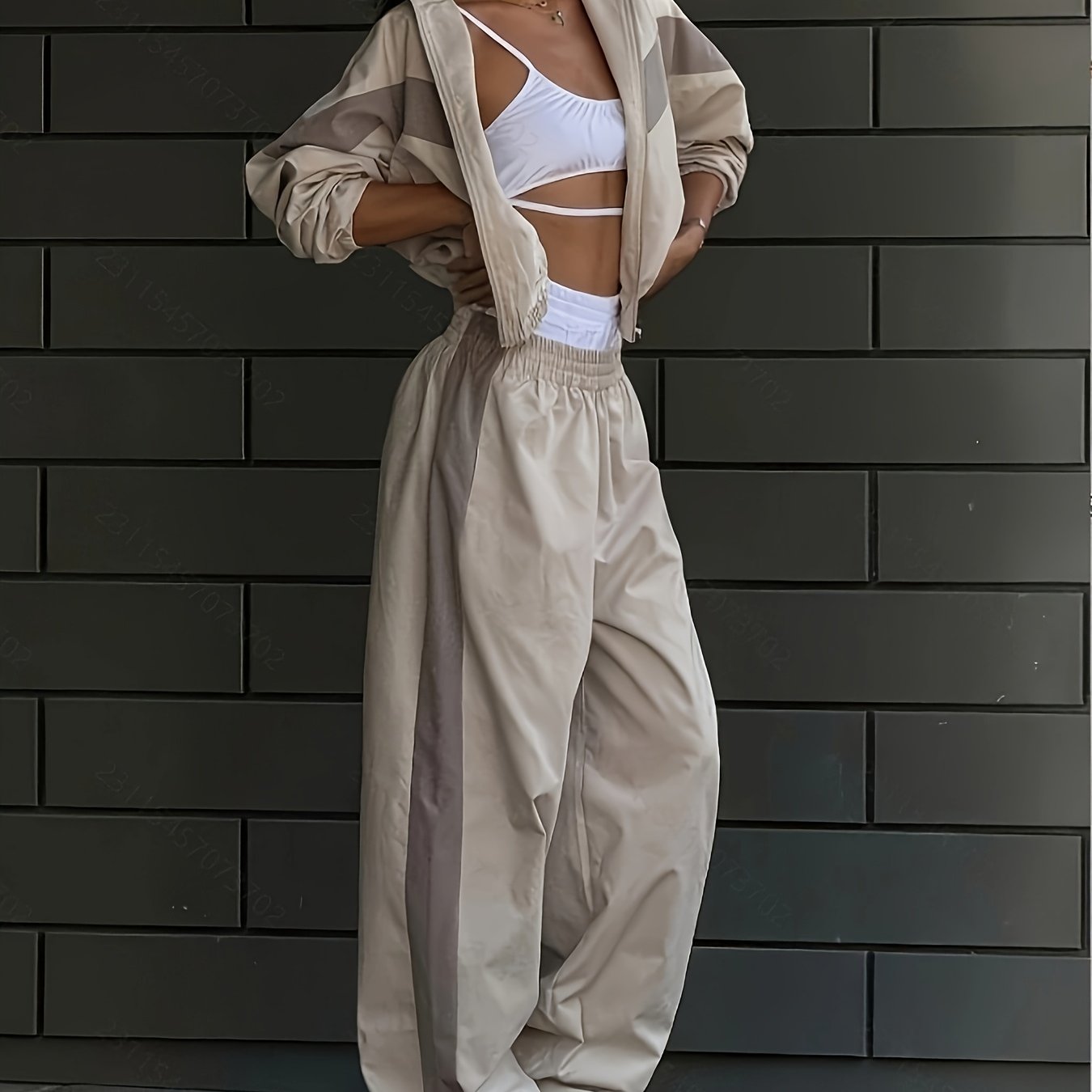 Liora – Farbkontrast Set mit Top & Hose