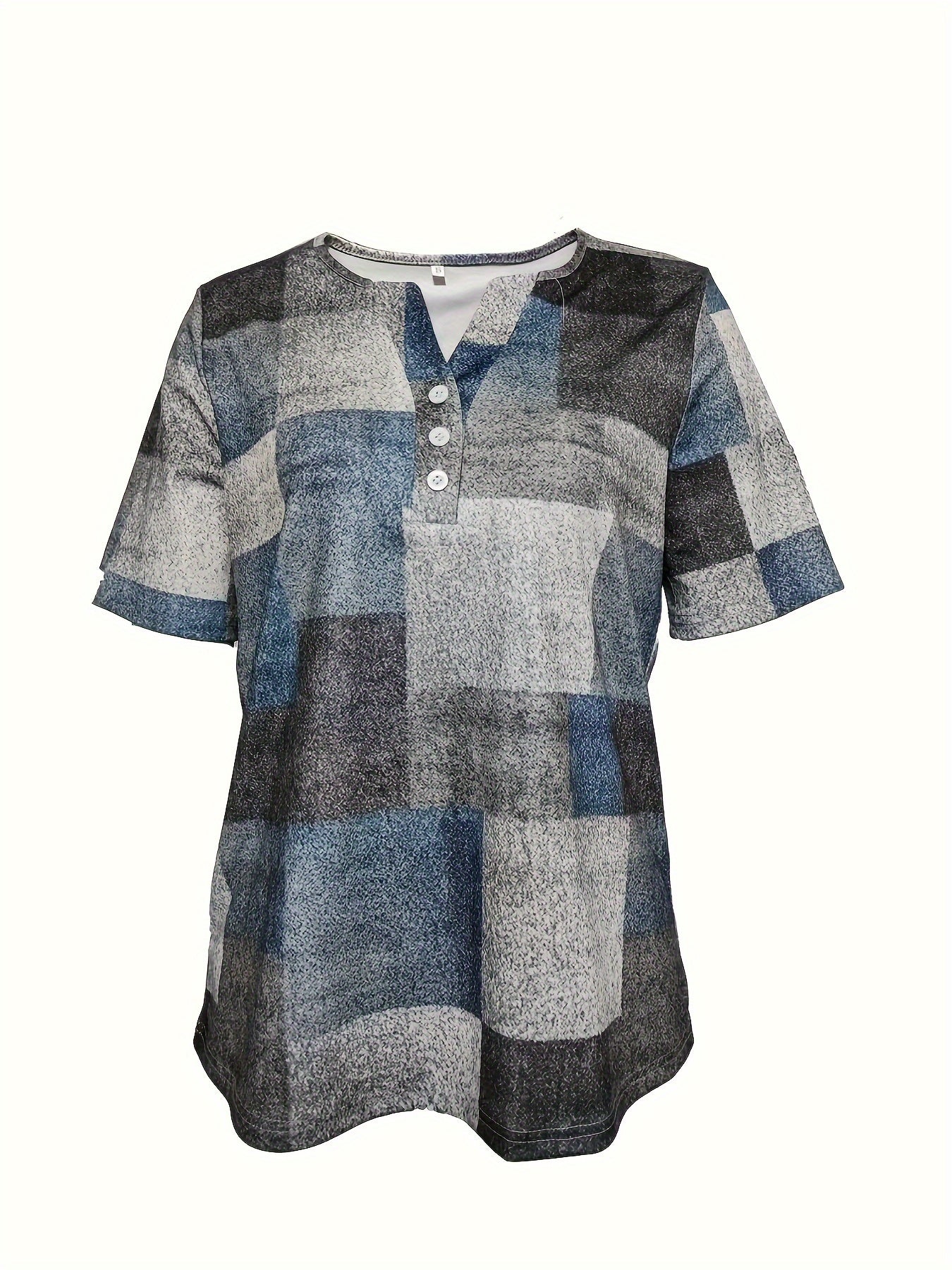 Elena – Kariertes Henley-Tee
