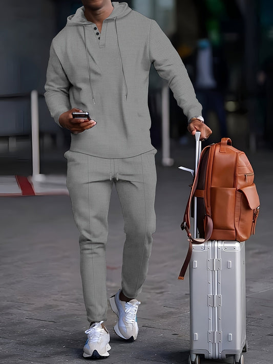 Mason - Waffelstrick-Hoodie & Jogger-Set