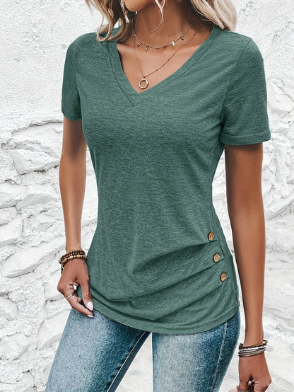Olivia – Knopf-T-Shirt