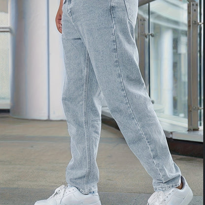 Elio – Klassische Straight Fit Jeans in Washed Blue
