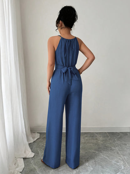 Liora – Plissee Jumpsuit mit Twist-Taille