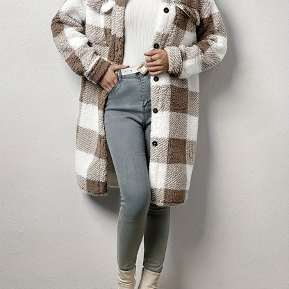 Mira – Kariertes Teddy-Mantel aus Fleece