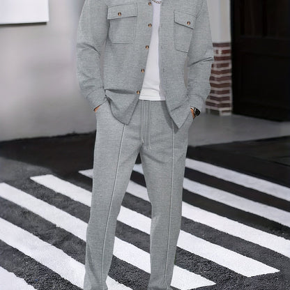 Milan – Casual Waffelstrick Set mit Hemd & Hose