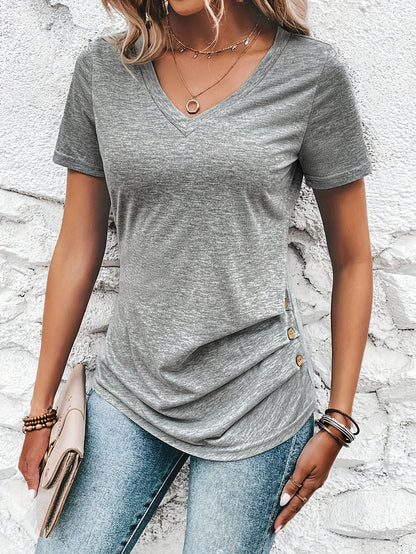 Olivia – Knopf-T-Shirt