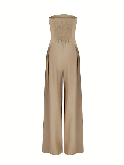 Amalia – Trägerloser Jumpsuit mit weitem Bein