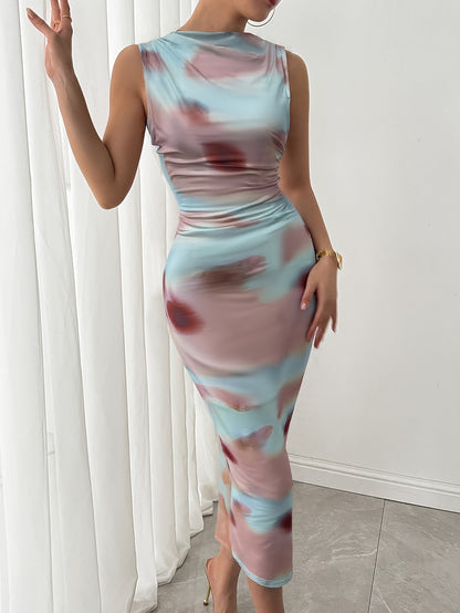 Élodie – Mesh Kleid mit Wolkenmuster