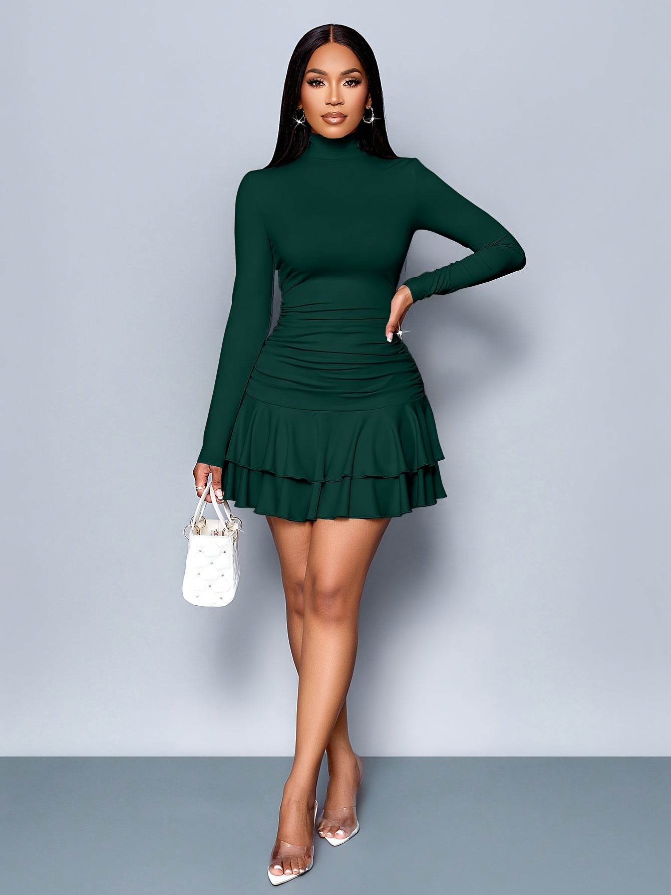 Camille – Schwarzes Minikleid mit Rüschen