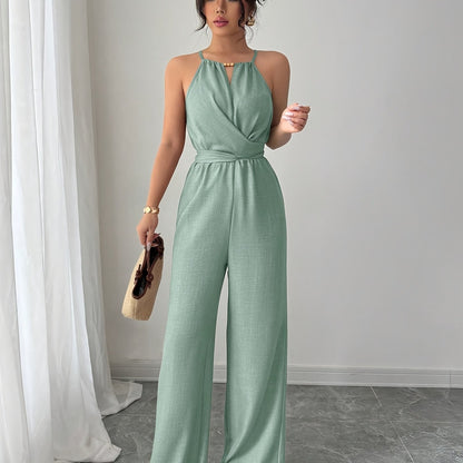 Liora – Plissee Jumpsuit mit Twist-Taille