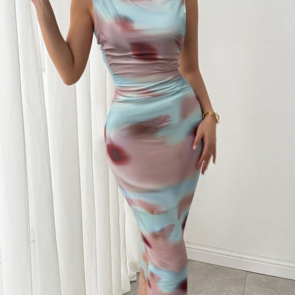 Élodie – Mesh Kleid mit Wolkenmuster