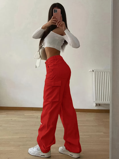 Rania – Cargo Hose in Rosa mit Funktionstaschen