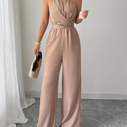 Liora – Plissee Jumpsuit mit Twist-Taille