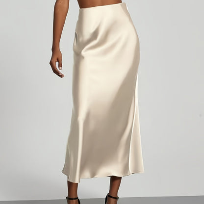 Selin – Satin Midirock mit hoher Taille