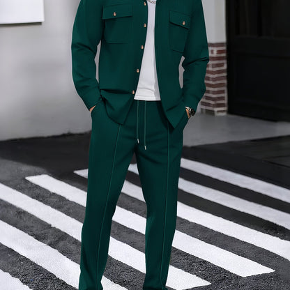 Milan – Casual Waffelstrick Set mit Hemd & Hose