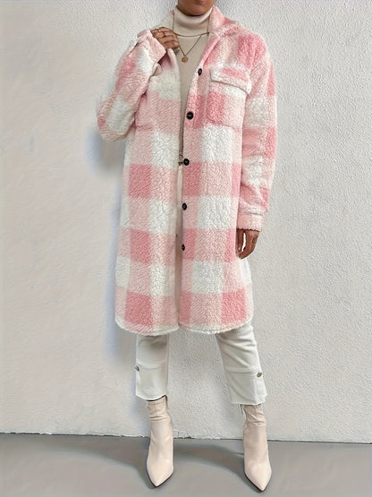 Mira – Kariertes Teddy-Mantel aus Fleece