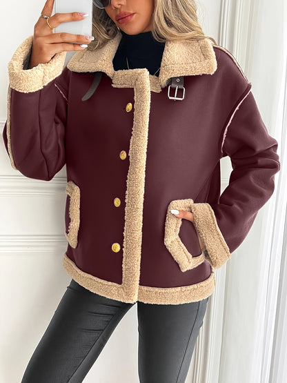 Leona – Zweifarbige Faux Fur Bikerjacke