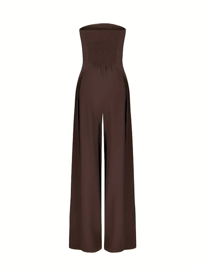 Amalia – Trägerloser Jumpsuit mit weitem Bein