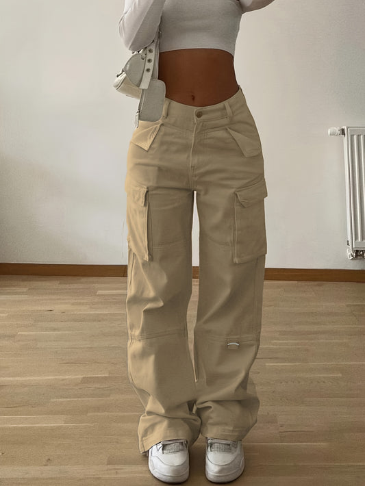 Rania – Cargo Hose in Rosa mit Funktionstaschen