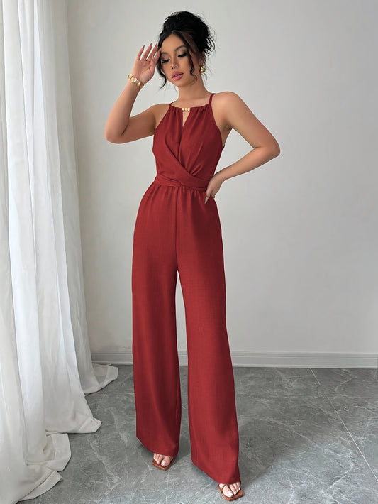 Liora – Plissee Jumpsuit mit Twist-Taille