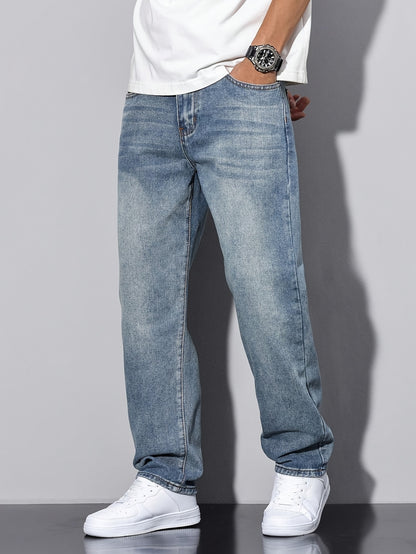 Nico – Gerade Schnitt Jeans in Stone Grey